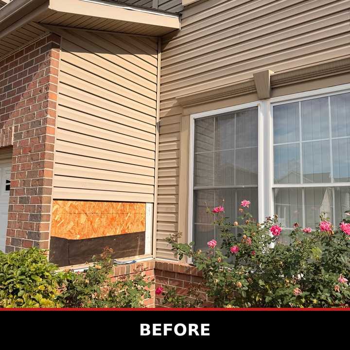 Siding replacement, before photo